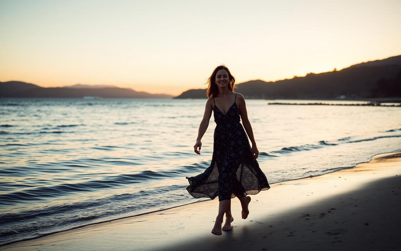 Auckland coastal walk at golden hour